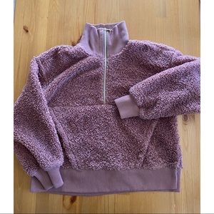 Teddy Half Zip Crop Pullover